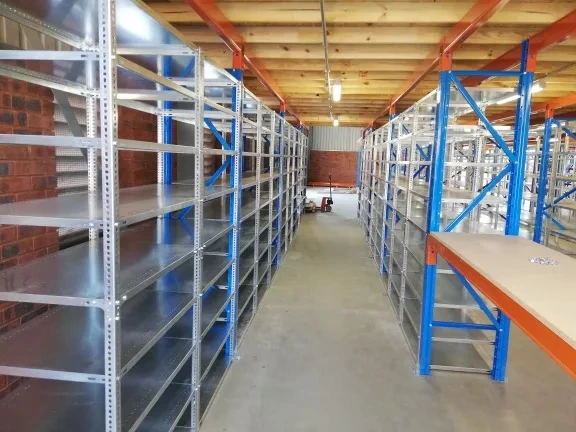 Retail stockroom with mezzanine level
